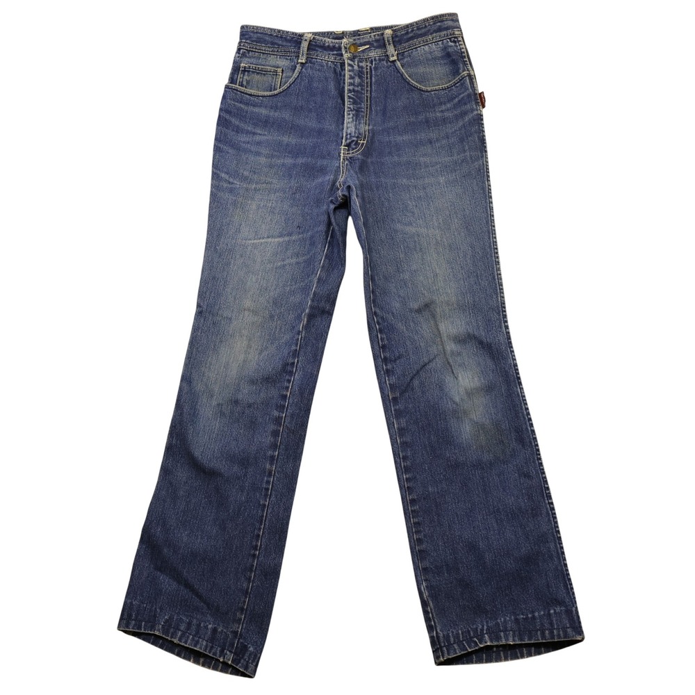Jordache Mens 33 Straight Leg Jeans Blue Vintage High Rise Hemmed Cotton